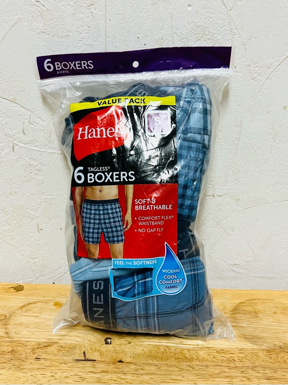 Hanes Men's 6-Pack Assorted Boxers Sz S